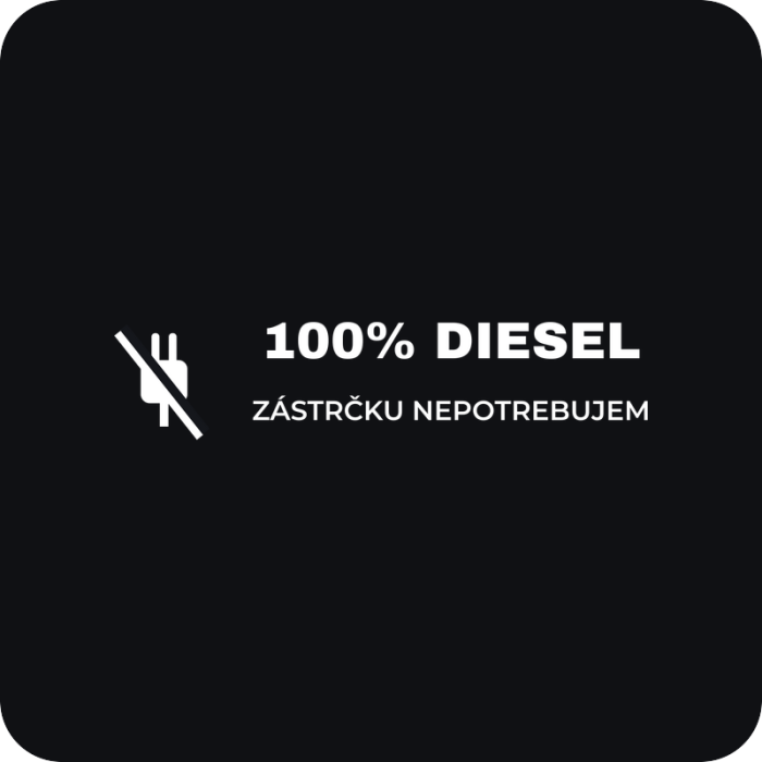 100% Diesel - zástrčku nepotrebujem - rezaná nálepka na auto