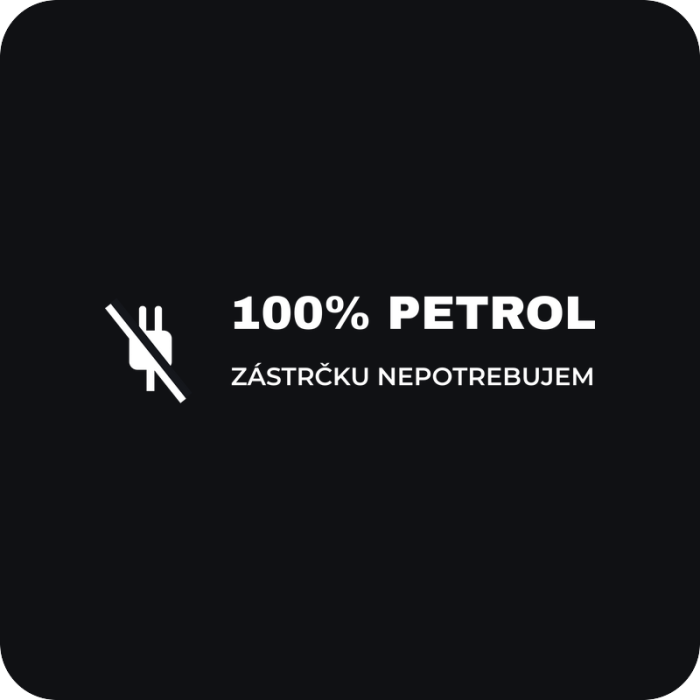 100% Petrol - zástrčku nepotrebujem - rezaná nálepka na auto