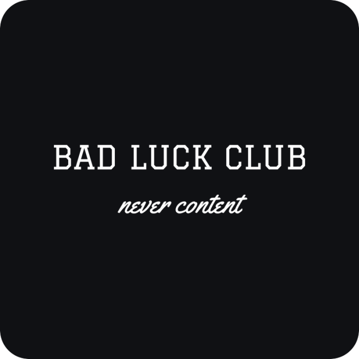Bad Luck Club - rezaná nálepka na auto