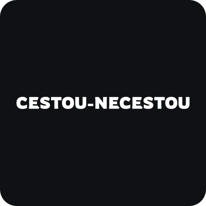 Nálepka Cestou-necestou - rezaná nálepka na auto