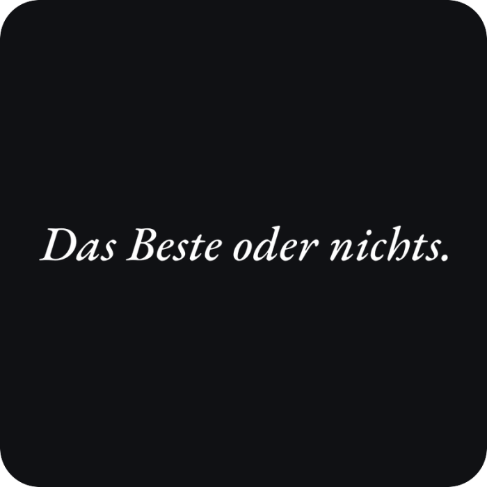 Das Beste oder nichts. - rezaná nálepka na auto