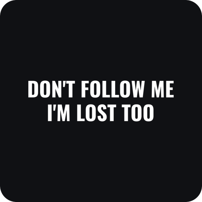 Nálepka Don't Follow Me I'm Lost Too - rezaná nálepka na auto