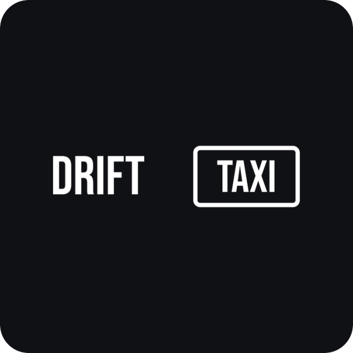 Drift Taxi - rezaná nálepka na auto