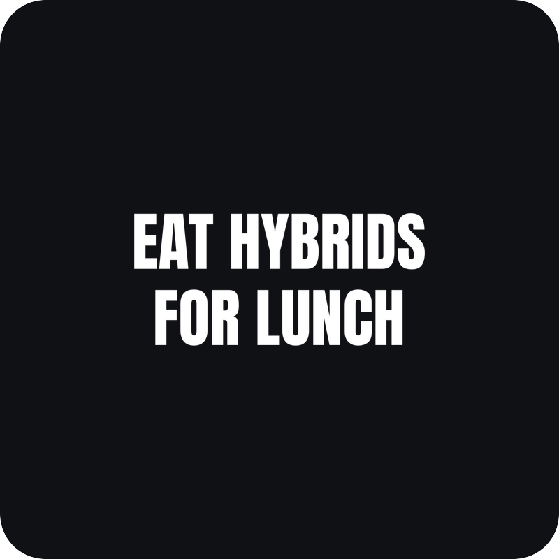 Eat Hybrids for Lunch Eat Hybrids for Lunch - rezaná nálepka na auto
