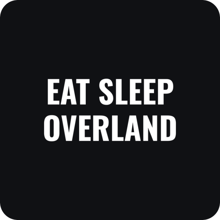 Nálepka Eat Sleep Overland - rezaná nálepka na auto