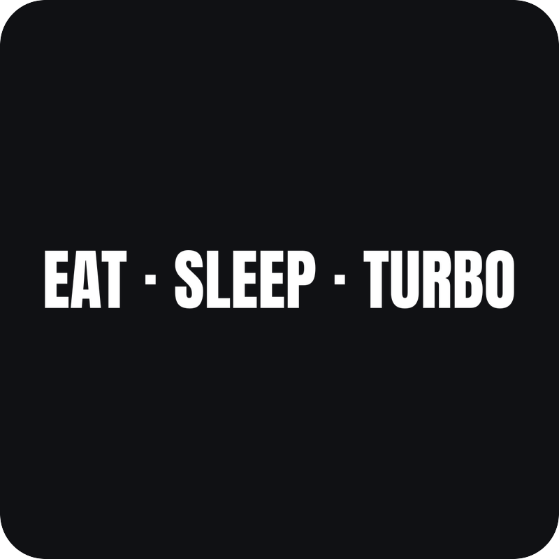 Eat · Sleep · Turbo Eat · Sleep · Turbo - rezaná nálepka na auto