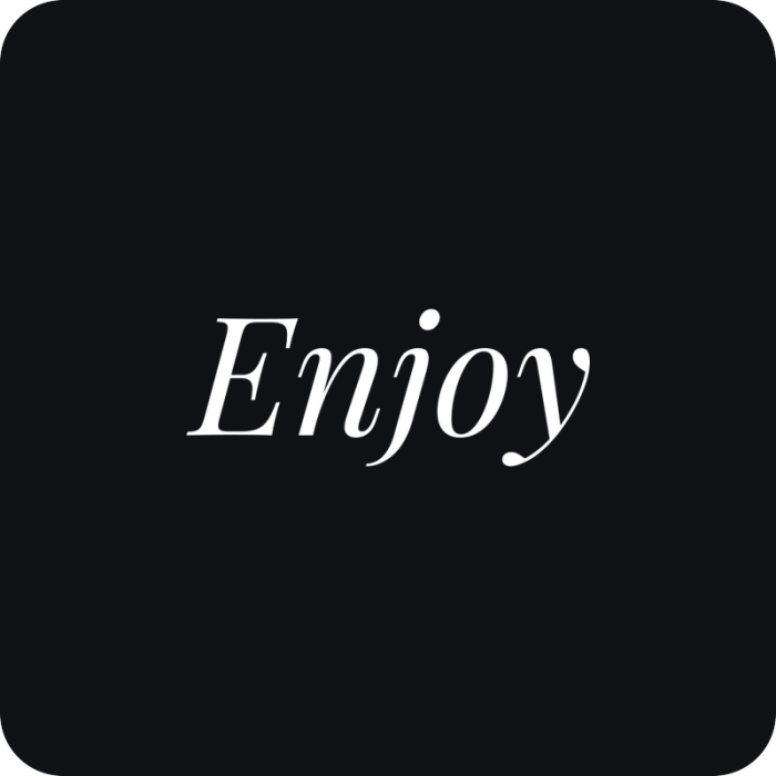 Enjoy - rezaná nálepka na auto