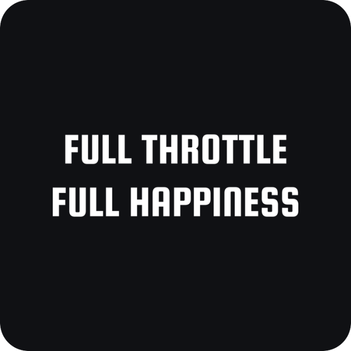 Full Throttle, Full Happiness - rezaná nálepka na auto