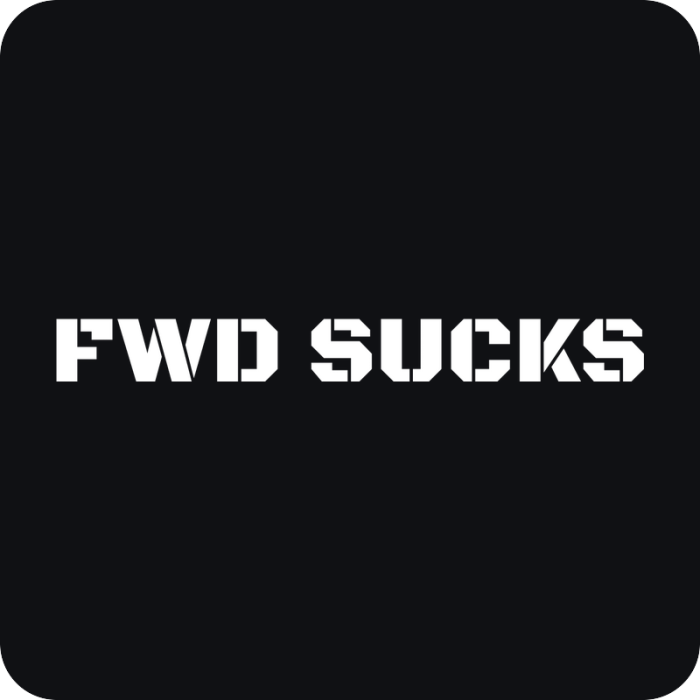 FWD Sucks - rezaná nálepka na auto