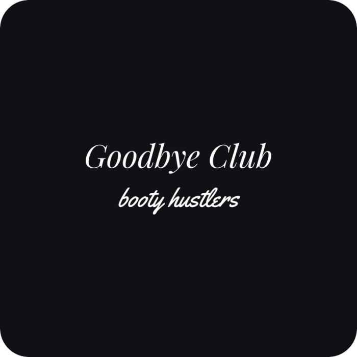 Goodbye Club - rezaná nálepka na auto