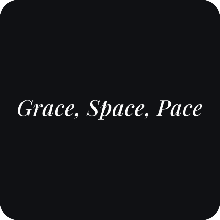 Grace, Space, Pace - rezaná nálepka na auto