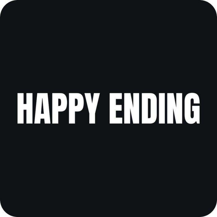 Happy Ending - rezaná nálepka na auto