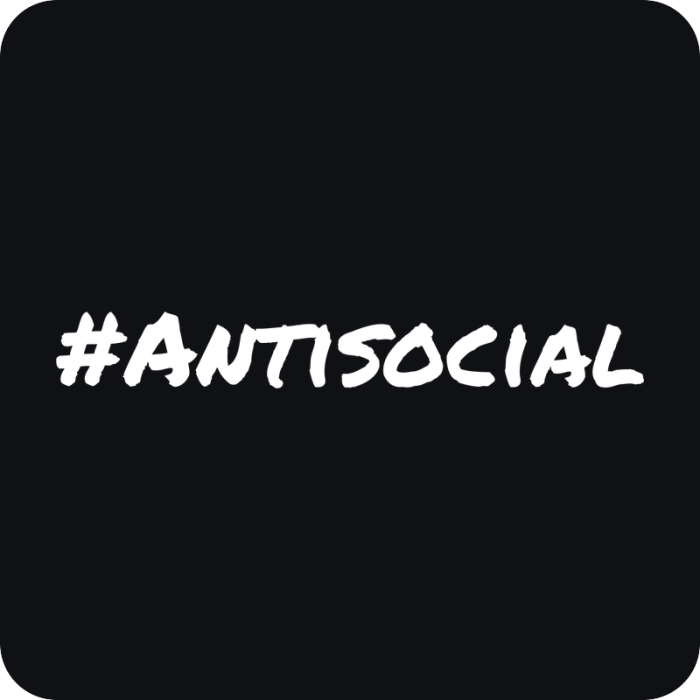 #Antisocial - rezaná nálepka na auto