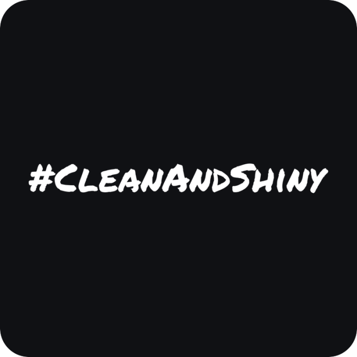 #CleanAndShiny - rezaná nálepka na auto