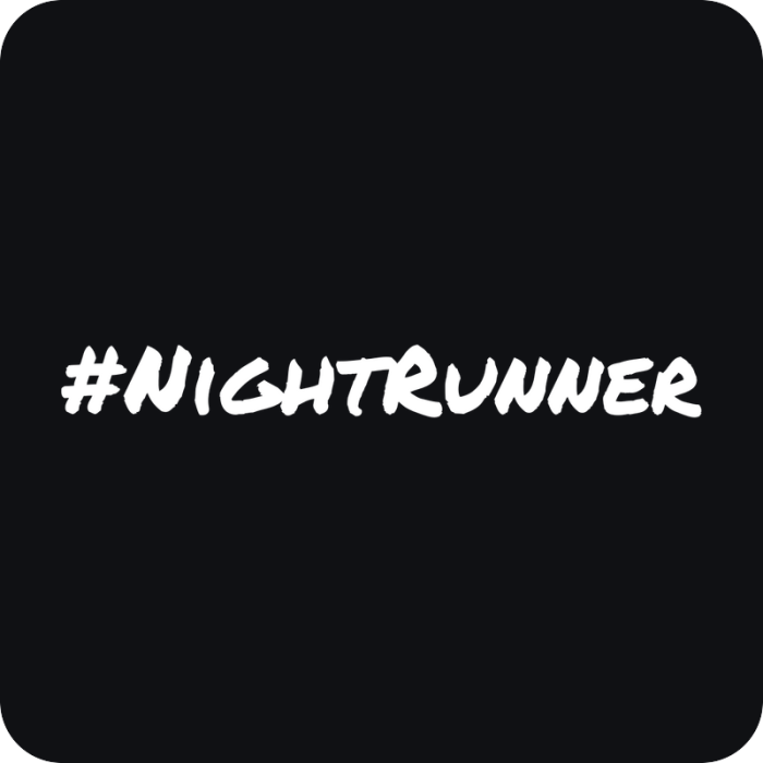 #NightRunner - rezaná nálepka na auto