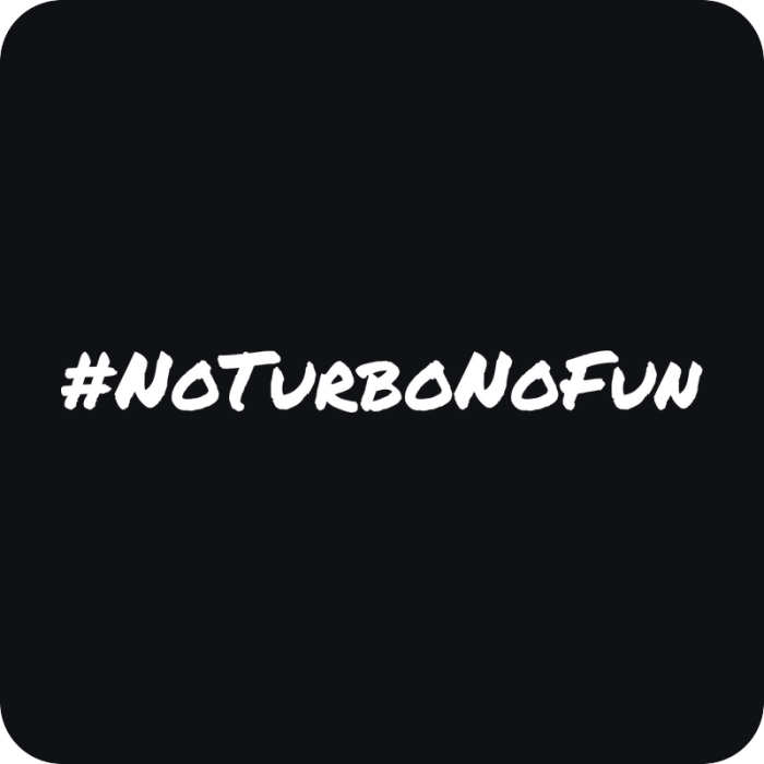 #NoTurboNoFun - rezaná nálepka na auto