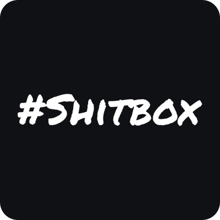 #Shitbox - rezaná nálepka na auto