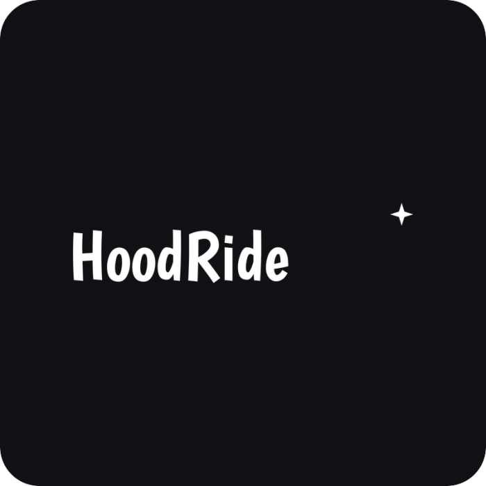 HoodRide - rezaná nálepka na auto