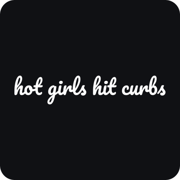 hot girls hit curbs - rezaná nálepka na auto