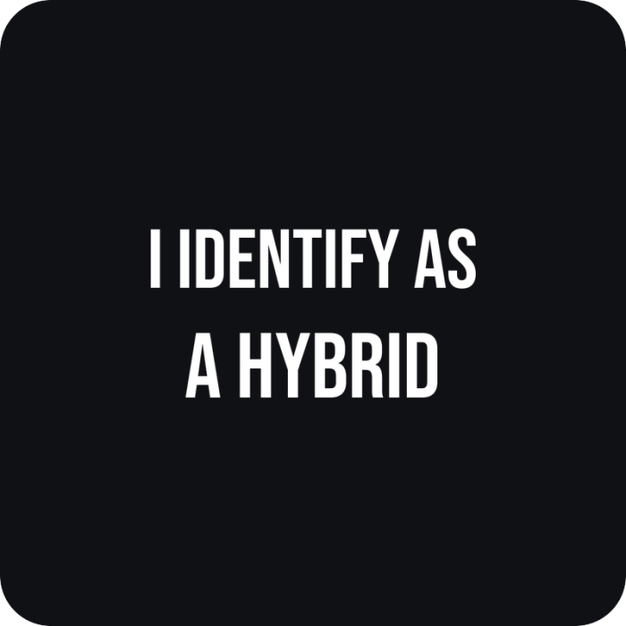 I Identify as a Hybrid - rezaná nálepka na auto