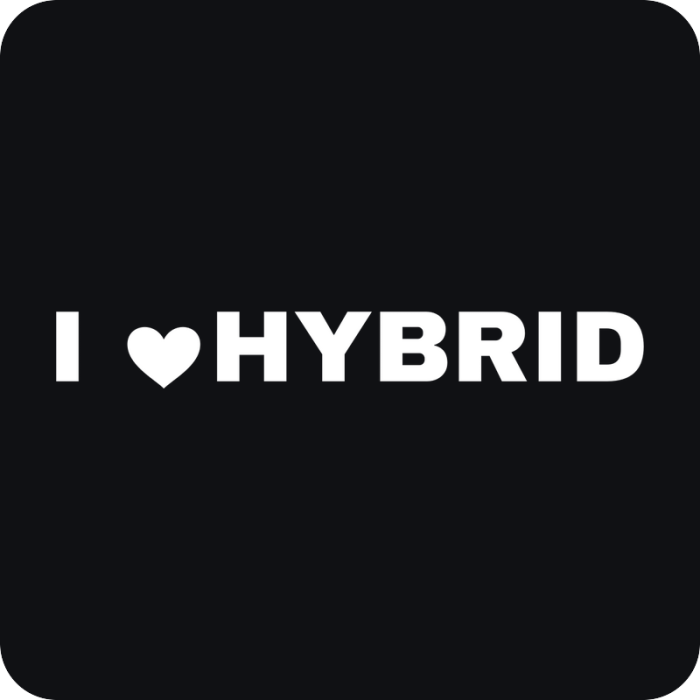 I ♥ Hybrid - rezaná nálepka na auto