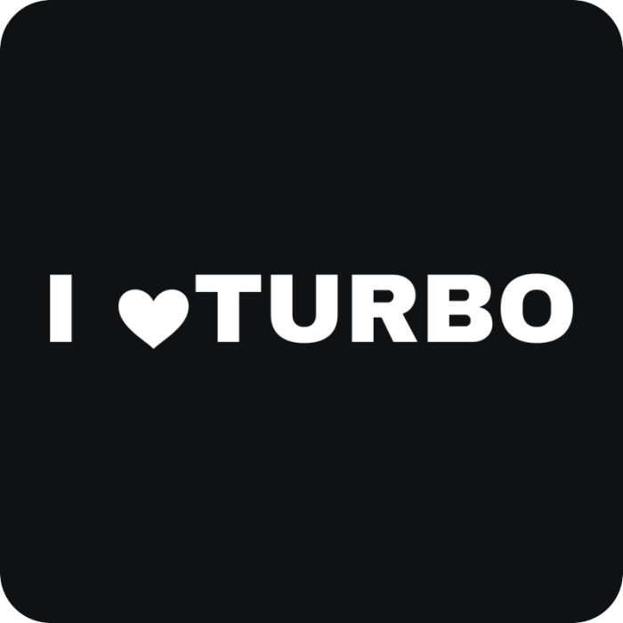 I ♥ Turbo - rezaná nálepka na auto