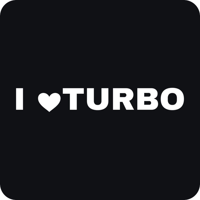 I ♥ Turbo I ♥ Turbo - rezaná nálepka na auto