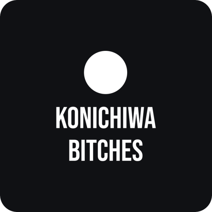 Konichiwa Bitches - rezaná nálepka na auto