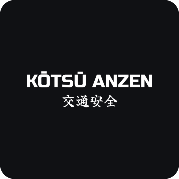 Nálepka Kōtsū Anzen 交通安全 - rezaná nálepka na auto