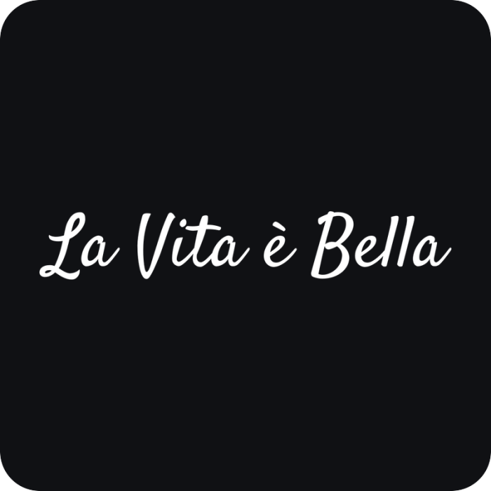 La Vita è Bella - rezaná nálepka na auto