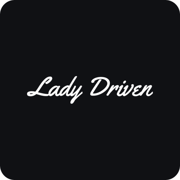 Lady Driven - rezaná nálepka na auto
