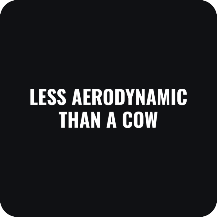 Nálepka Less Aerodynamic Than A Cow - rezaná nálepka na auto