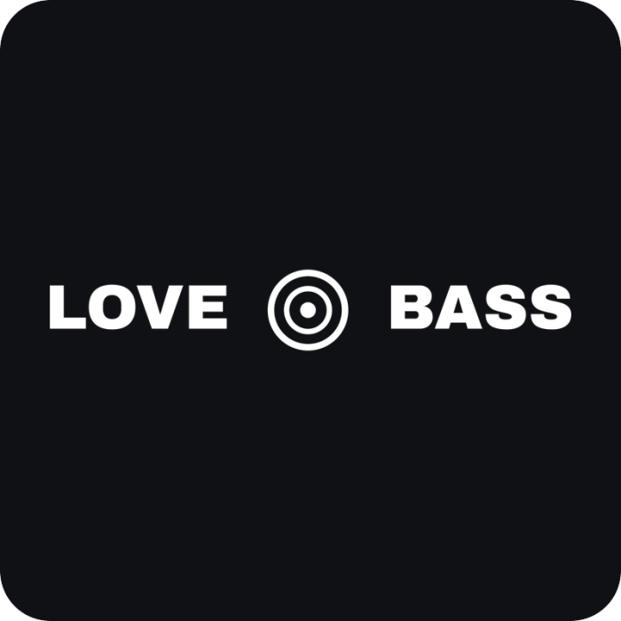 Love Bass - rezaná nálepka na auto