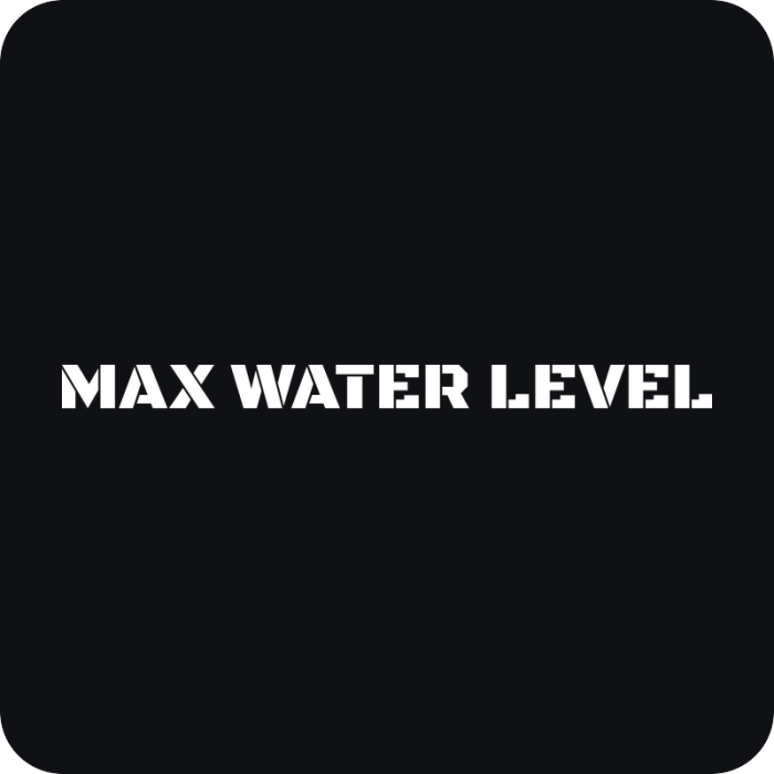 Nálepka Max Water Level - rezaná nálepka na auto