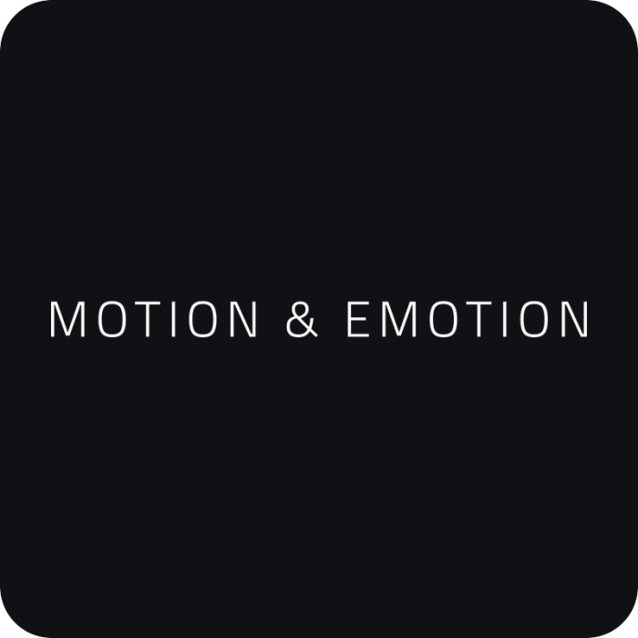 Motion & Emotion - rezaná nálepka na auto