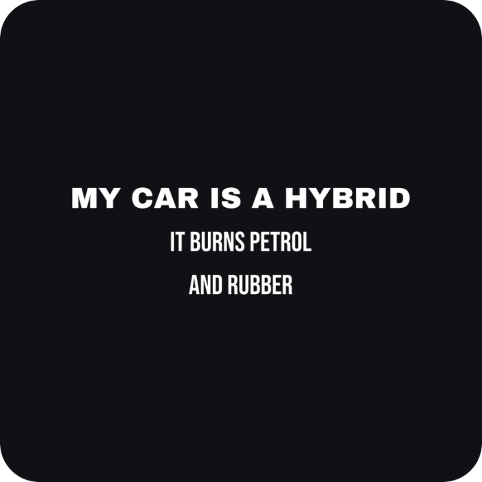 My Car Is a Hybrid - rezaná nálepka na auto