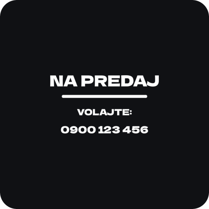 Na predaj + telefónne číslo - rezaná nálepka na auto