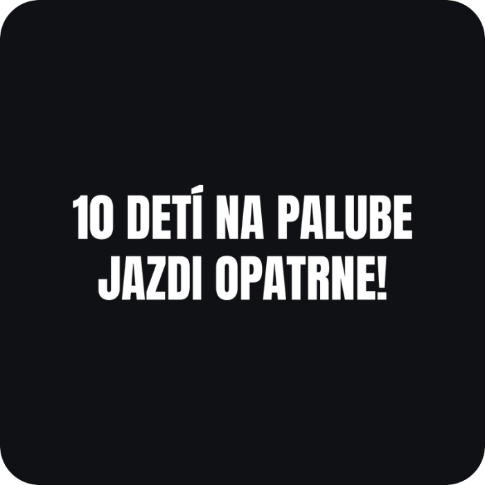 10 detí na palube - rezaná nálepka na auto