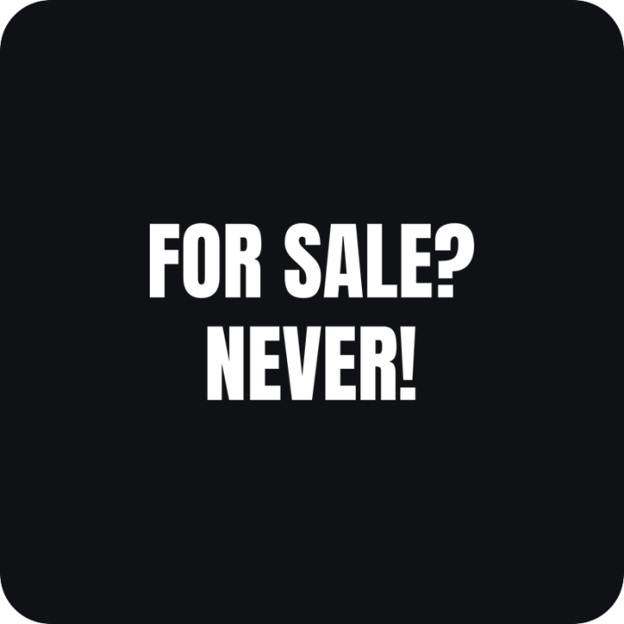 For Sale? Never! - rezaná nálepka na auto