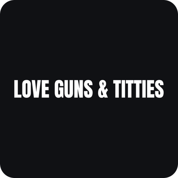 Love Guns & Titties - rezaná nálepka na auto