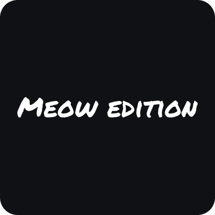 Meow Edition - rezaná nálepka na auto