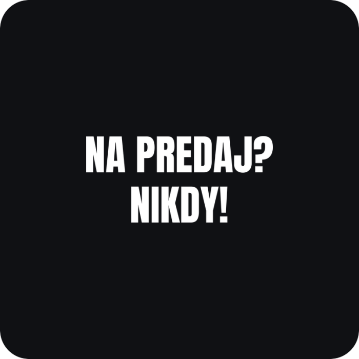 Na predaj? Nikdy! - rezaná nálepka na auto