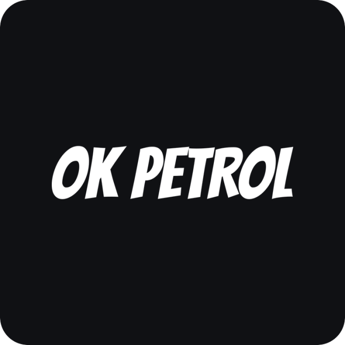 OK Petrol - rezaná nálepka na auto