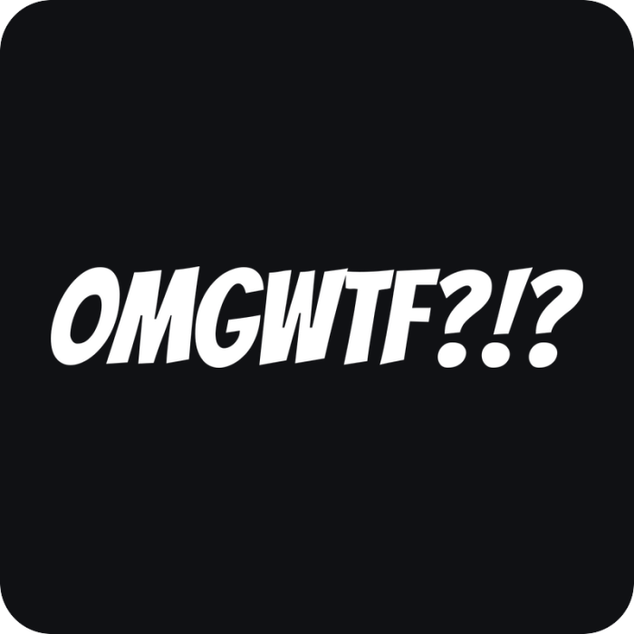 OMGWTF?!? - rezaná nálepka na auto