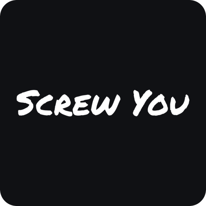 Screw You - rezaná nálepka na auto