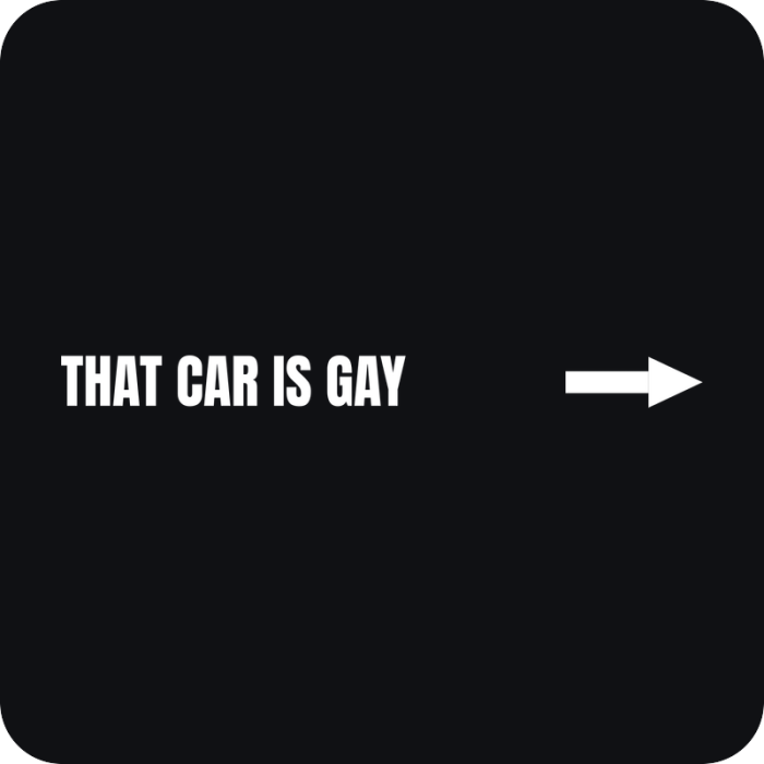 That Car Is Gay - rezaná nálepka na auto