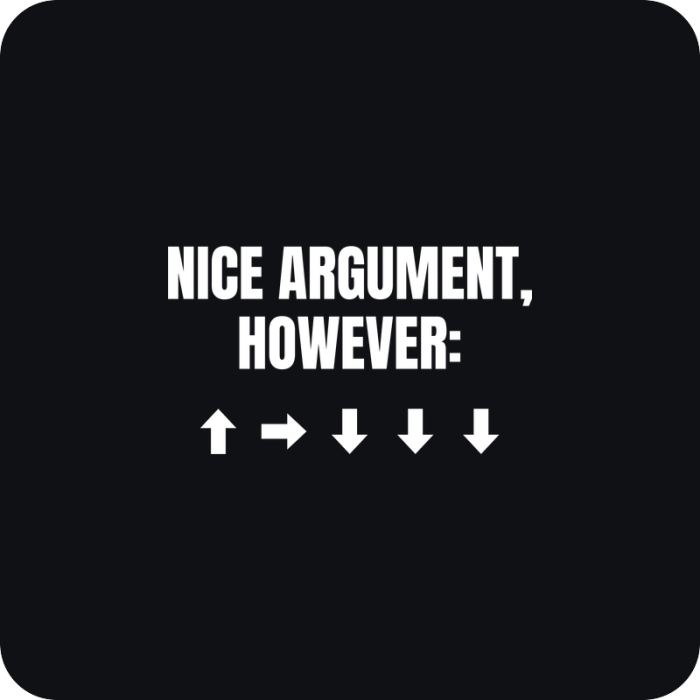 Nálepka Nice Argument - rezaná nálepka na auto