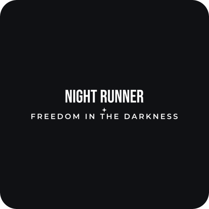 Night Runner - Freedom in the Darkness - rezaná nálepka na auto