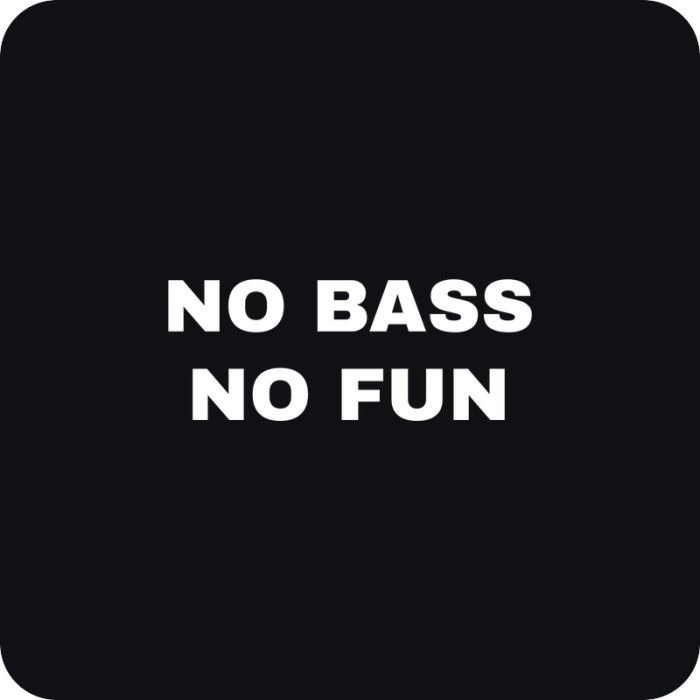 No Bass, No Fun - rezaná nálepka na auto