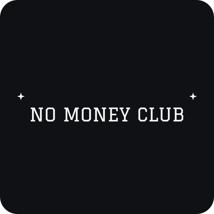 No Money Club - rezaná nálepka na auto